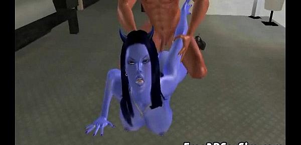  Foxy 3D cartoon avatar alien getting fucked hard